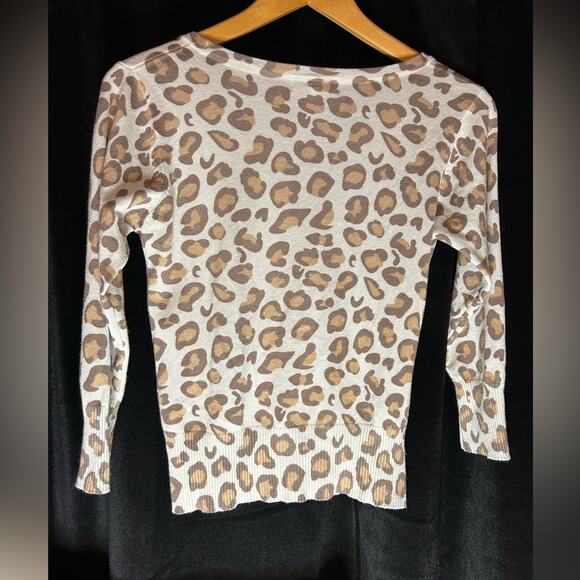 Vintage dELiA*s Leopard Print Cardigan Baby Blue – Y2K 90s Grunge Medium - Picture 3 of 5